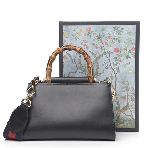 gucci nappa bamboo small nymphaea top handle grey|GUCCI Nappa Bamboo Web Mini Nymphaea Top Handle Bag .